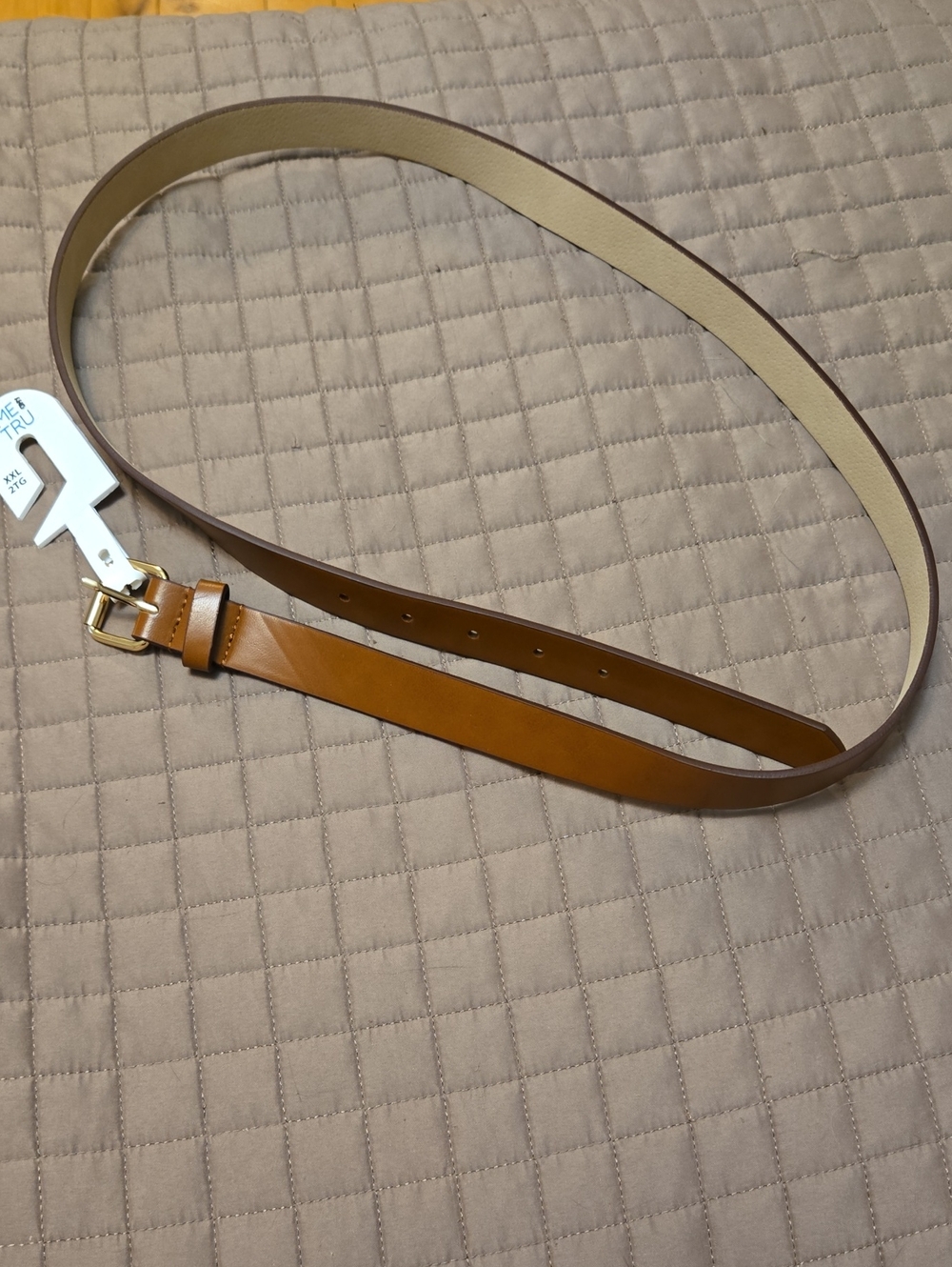 Time and Tru Two-Tone Reversible Women's Belt in Tan and Cream